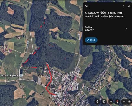 4_ZLODJOVA PÜŠA_Po gozdu izved asfaltnih poti - do Bernjakove kapele